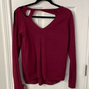 NWT Muche & Muchette Wine Asymmetrical Cut-Out Sweater